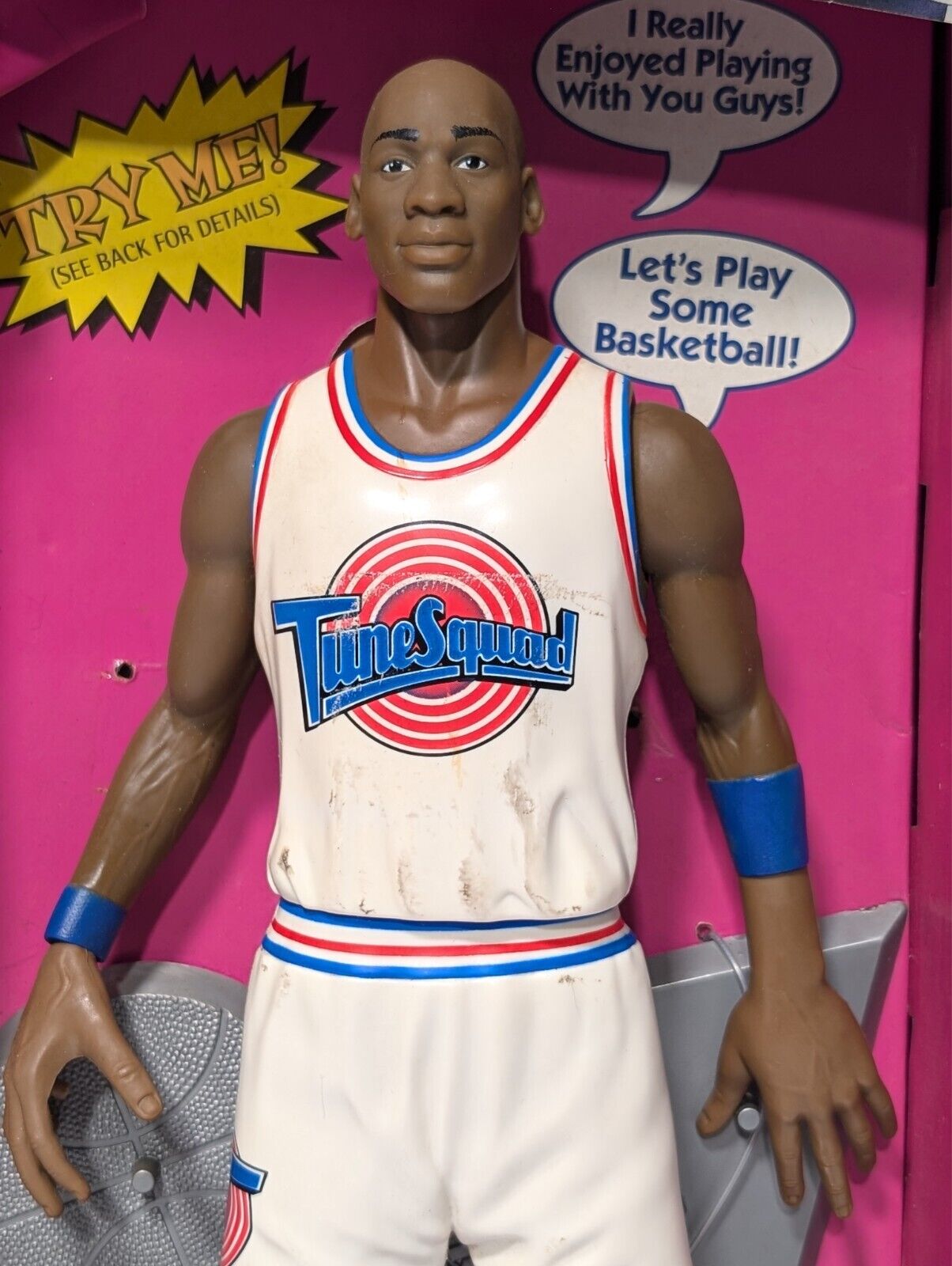 1 Michael Jordan Space Jam Looney Tunes Talking Action Figure New Vintage Sealed