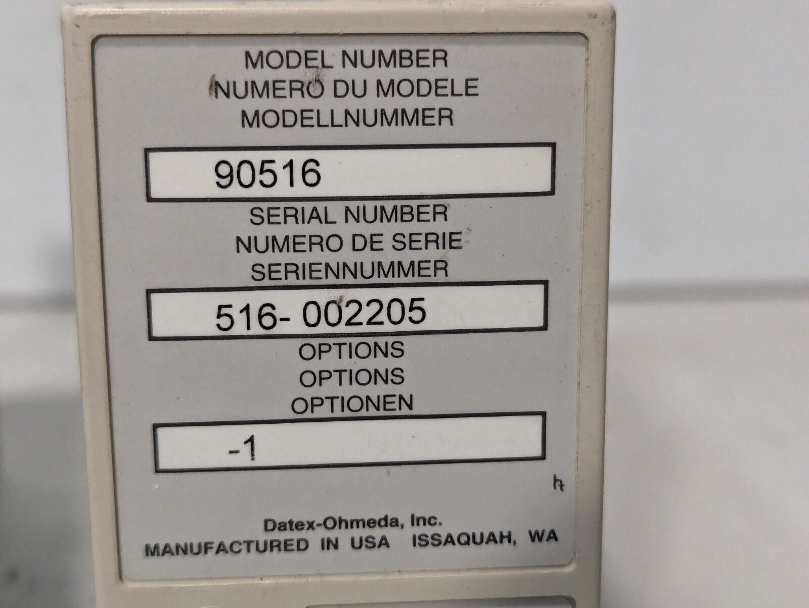 SpaceLabs 90516 Capnograph CO2 Gas Module - Free Shipping