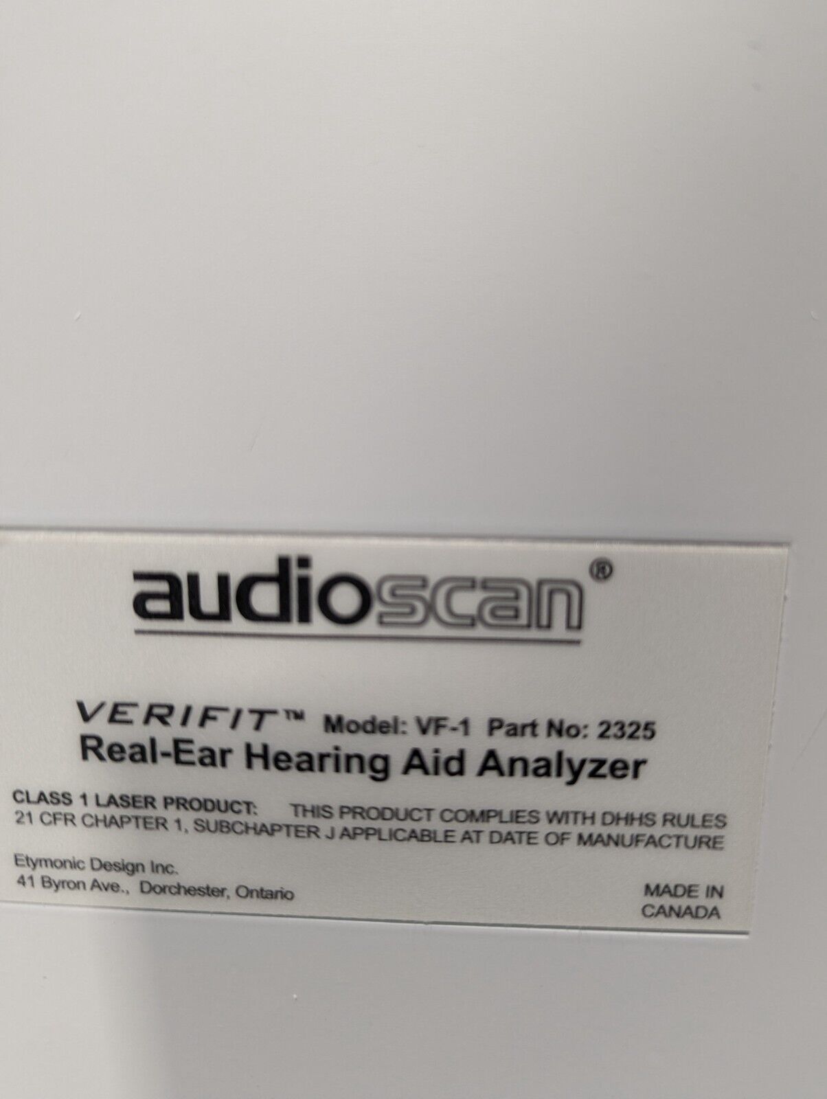Audioscan Verifit VF-1 Real Ear Hearing Aid Analyzer - Free Shipping