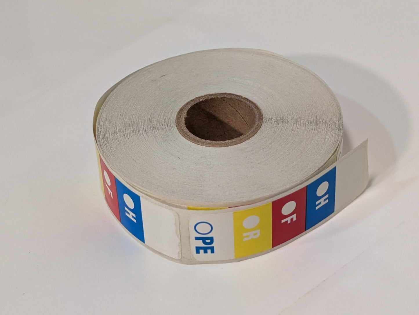 2 ROLLS -Brady 577LS Square Hmig Reactivity Labels 2.875"H x 0.875"W, Multicolor