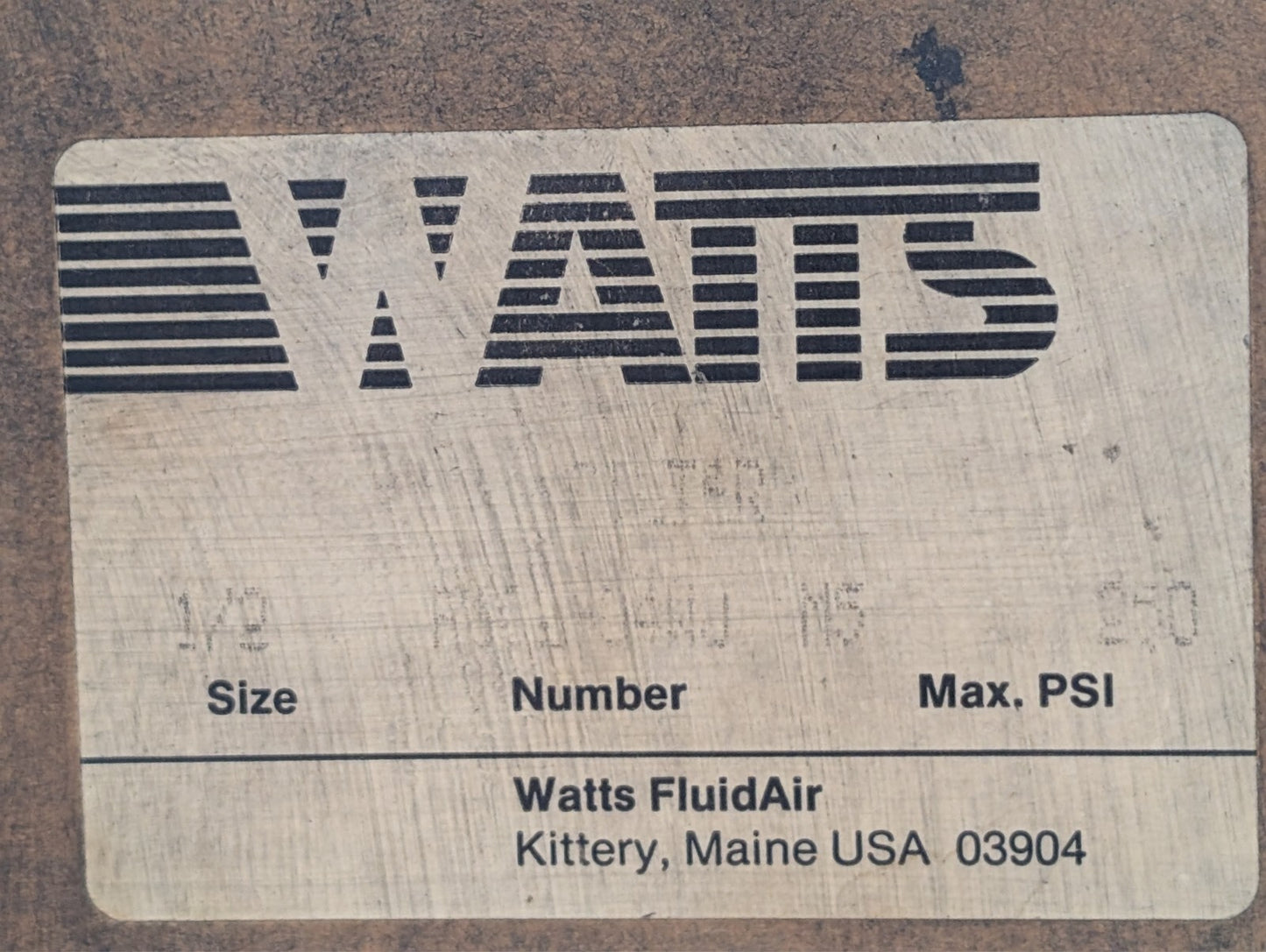 Watts Fluidair F602-034WJ M5 Pneumatic Filter, 250psi, 150º F Max Temp, 1/2"