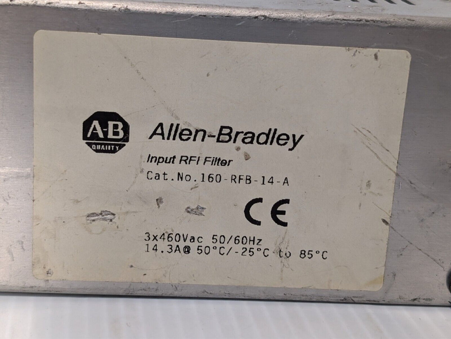 Allen Bradley 160-RFB-14-A Input RFI filter 3x460VAC, 50/60Hz, as shown