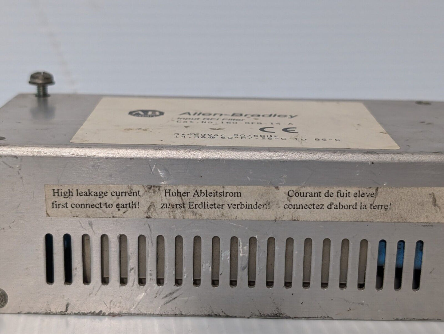 Allen Bradley 160-RFB-14-A Input RFI filter 3x460VAC, 50/60Hz, as shown