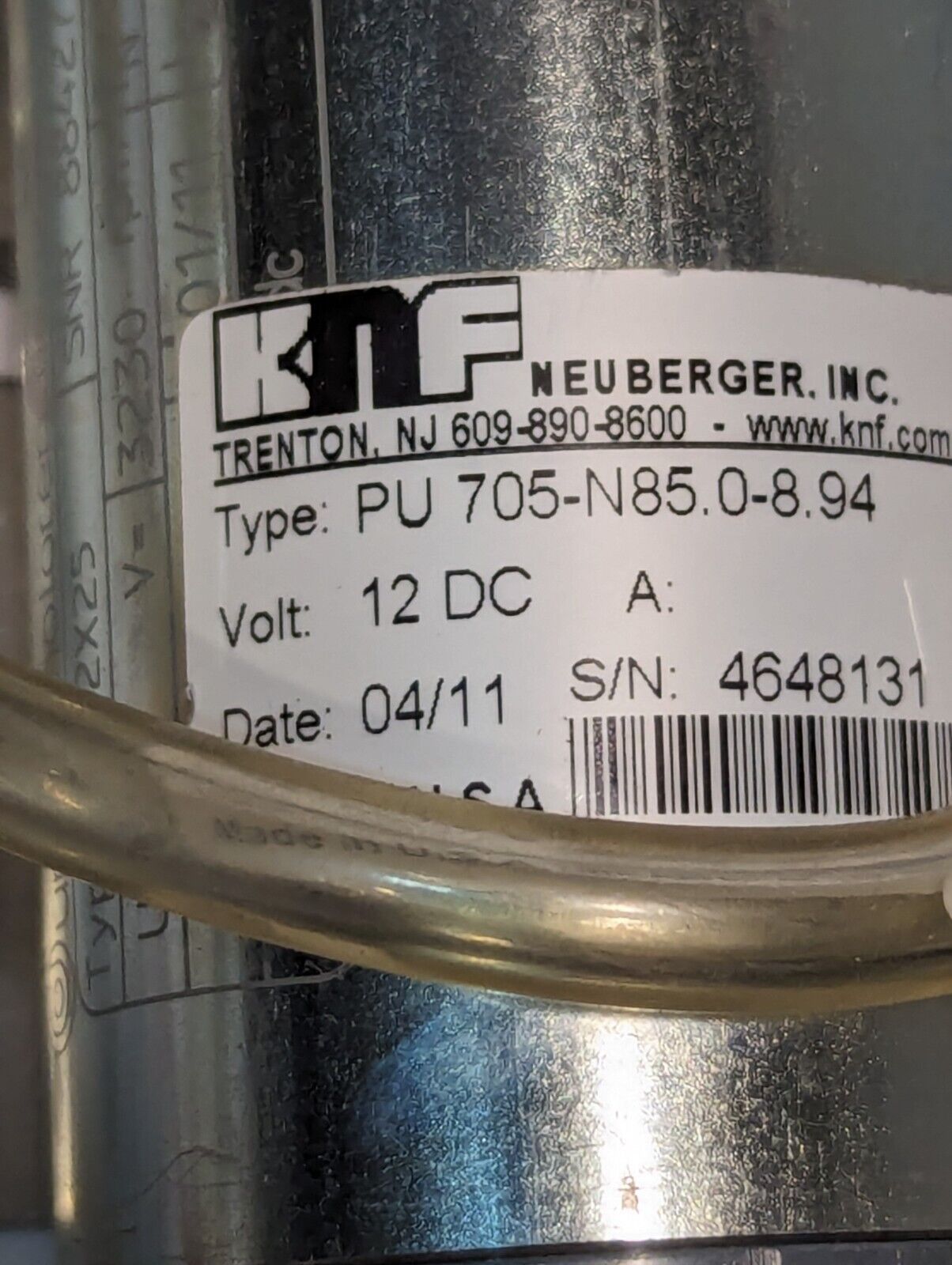 KNF Neuberger PU705-N85.0-8.94 Vacuum Pump, 12VDC - Free Shipping