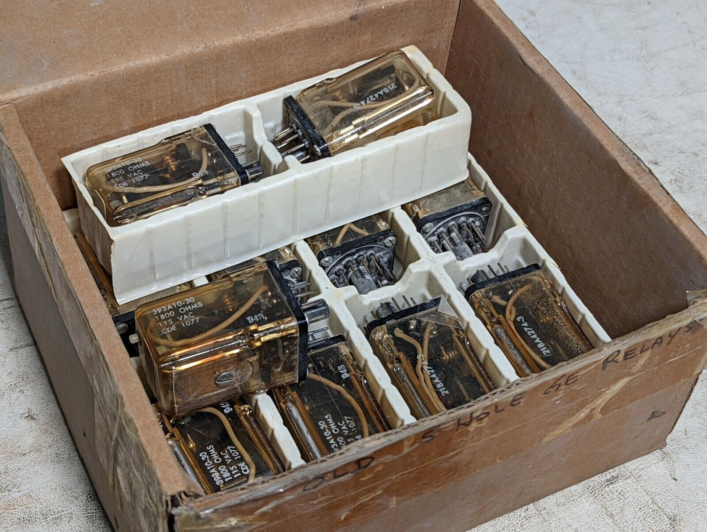 Lot of 12 GE 393A10-30 relays, 1800 ohms, 115VAC