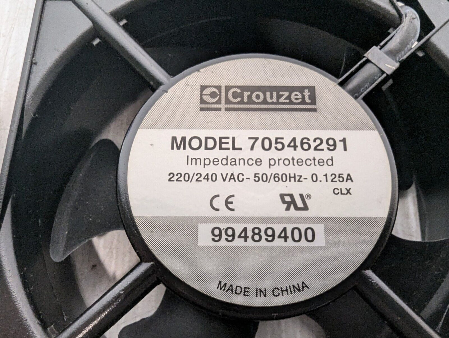 Crouzet 70546291 AC Fan, 220VAC 0.125A, 120mm x 120mm x 38mm - Free Shipping