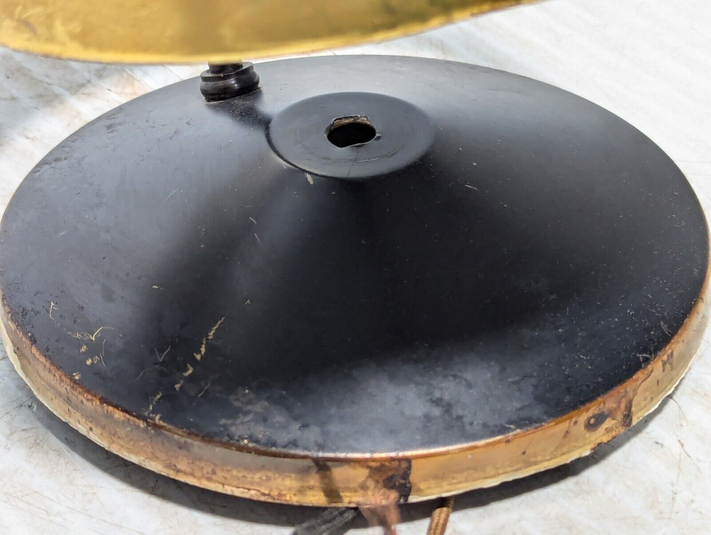 Vtg Art Deco light fixture, brass plated, missing cover, as shown -Free Shipping