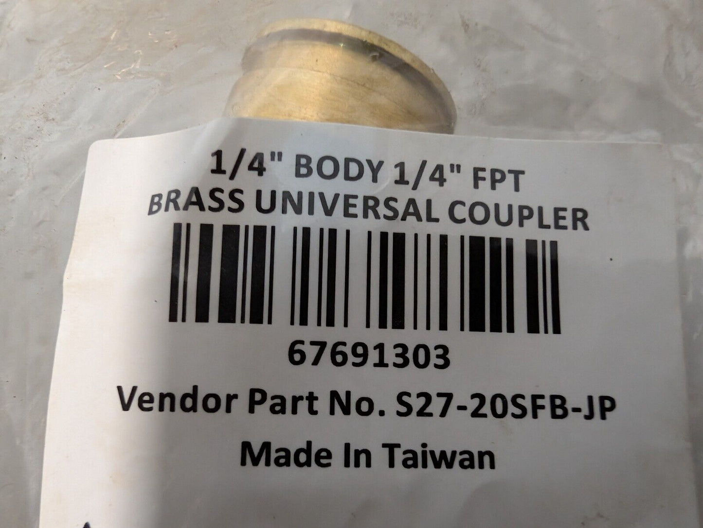 676913 Pneumatic Hose Coupling 1/4" Thread, 1/4" Body Dia, Universal Interchange