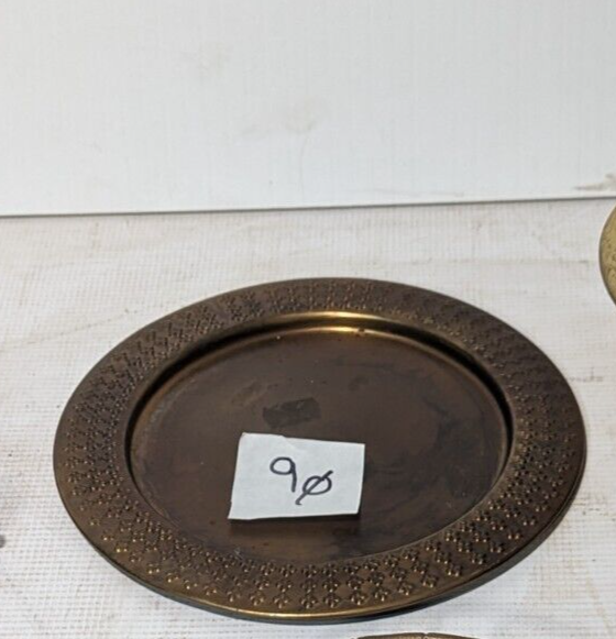 Vintage Bar Hammered Brass Drinks Tray, 9 inch diameter - Free Shipping