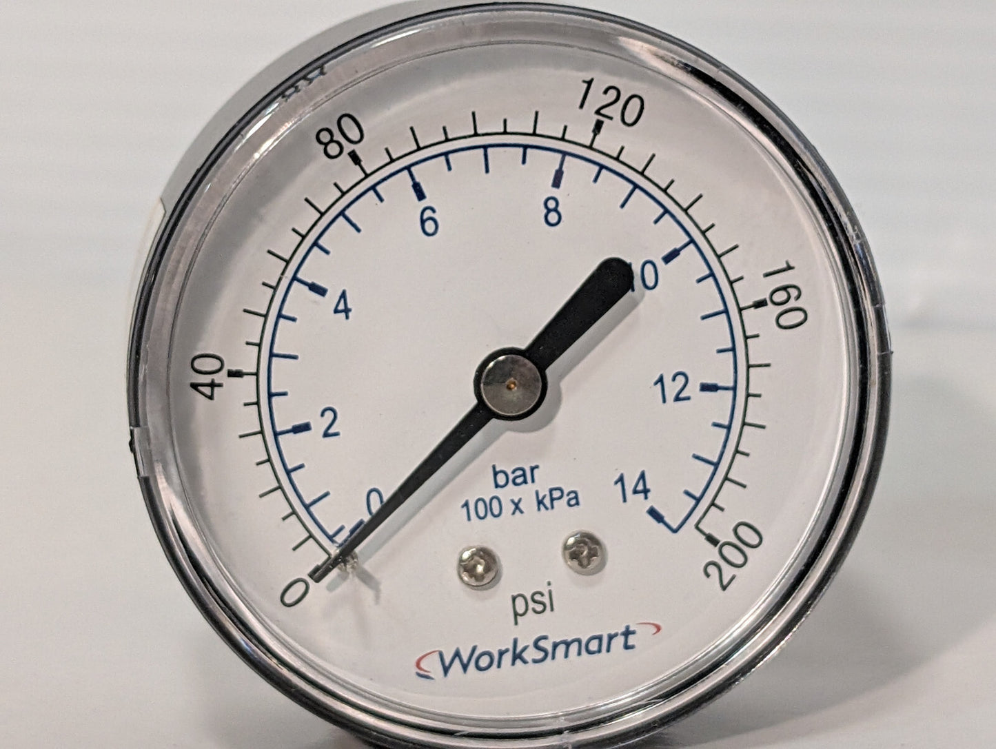 Worksmart WS-PE-GAGE-53 2.5"ABS 200psi, 1/4NPT Back Gauge