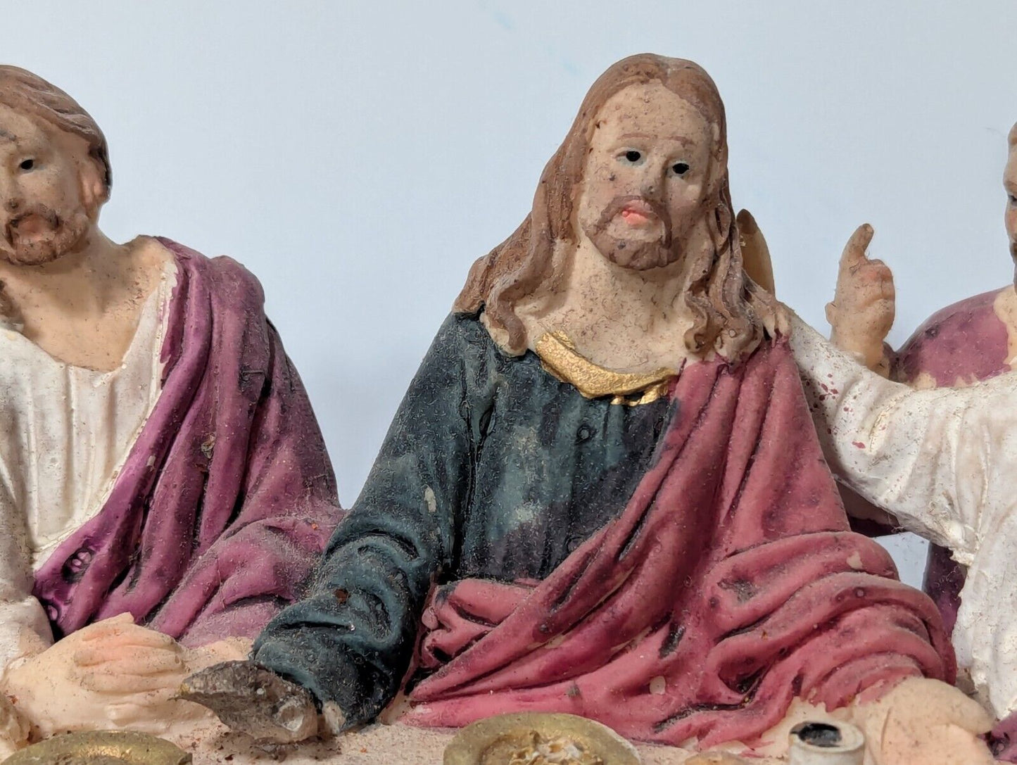 The Last Supper Jesus & Disciples Sculpture Christian Decor 14.5" L, 5" H, 4" W