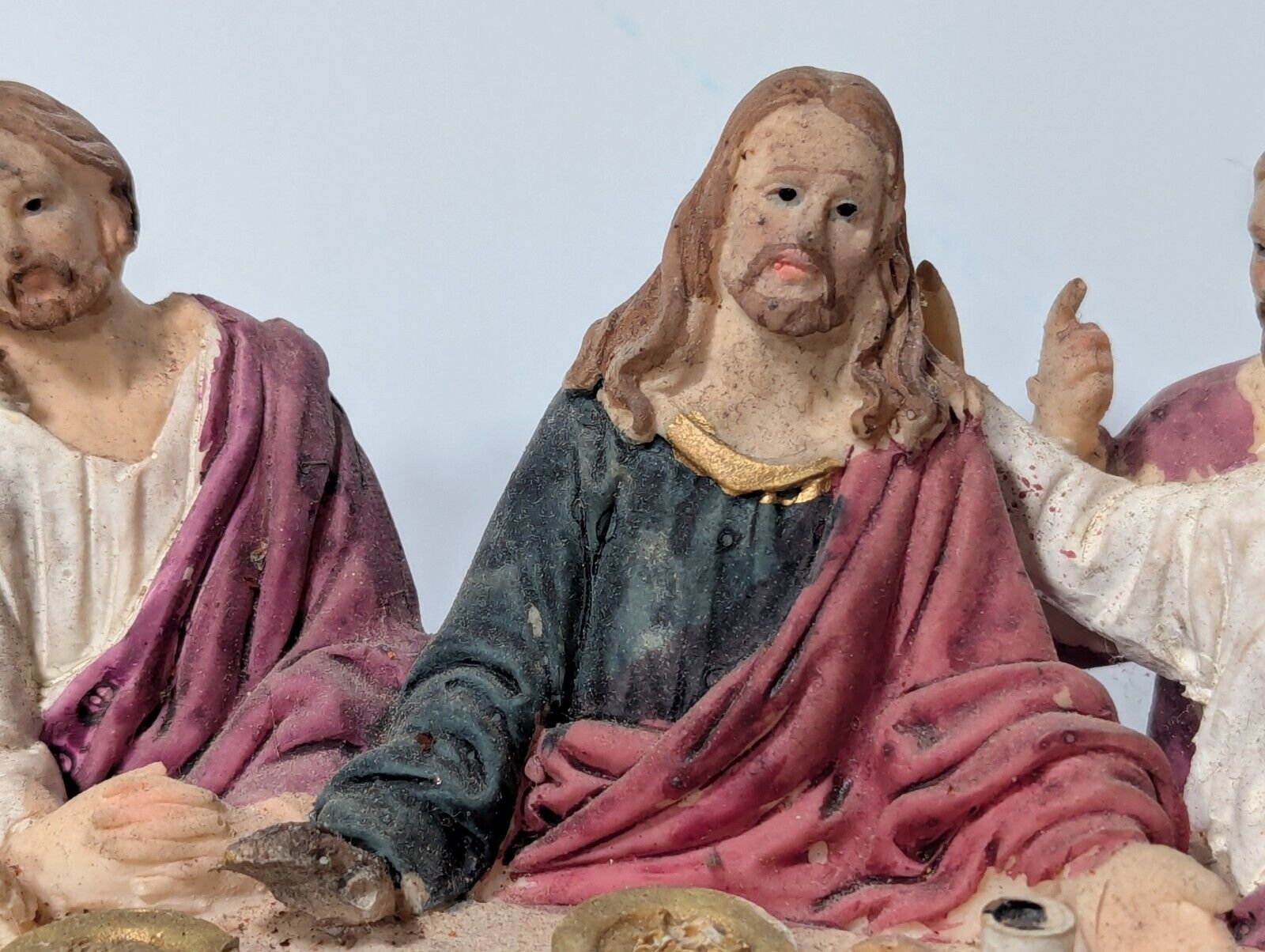 The Last Supper Jesus & Disciples Sculpture Christian Decor 14.5" L, 5" H, 4" W