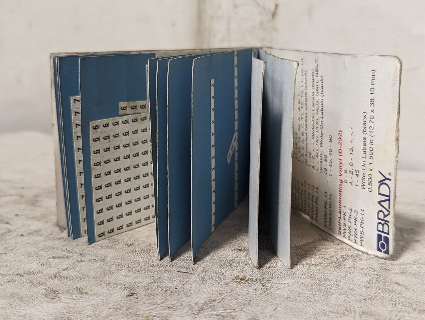 Lot of wire marker stickers as pictured, partially used boxes