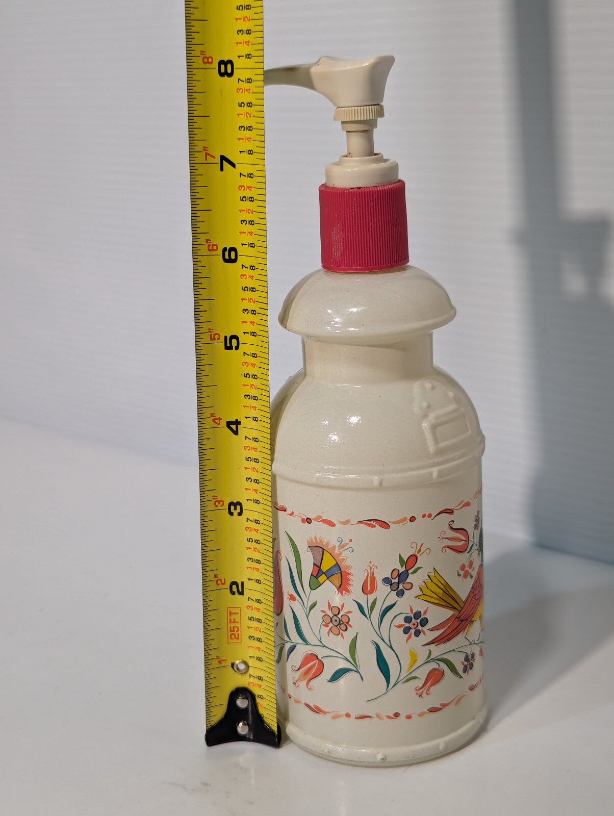 Vintage 1970s Avon Country Bird Glass 10oz Lotion Pump Dispenser Made in USA