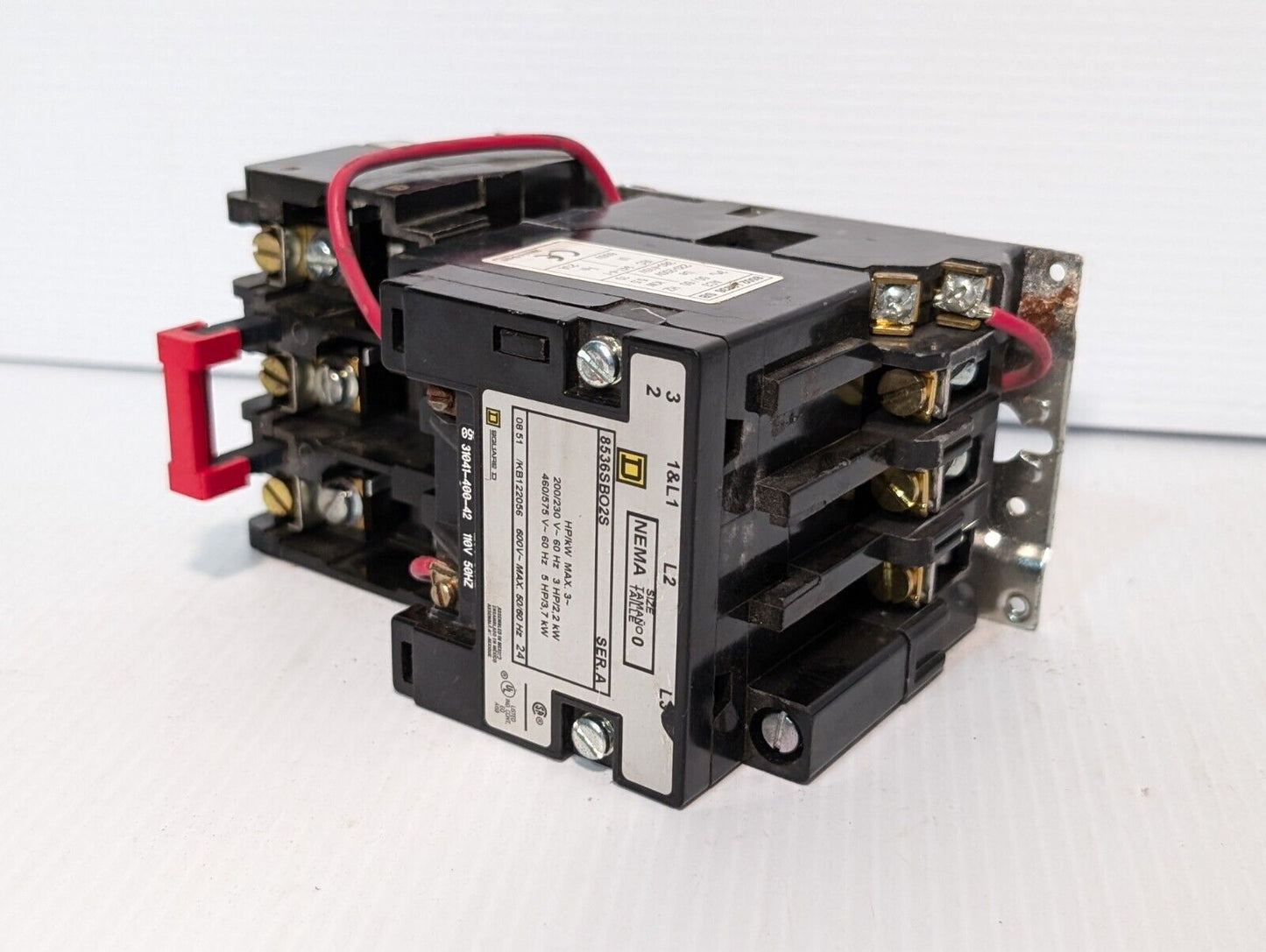 Square D 8536SBO2S motor starter, NEMA sz 0, 110/120VAC coil as pictured