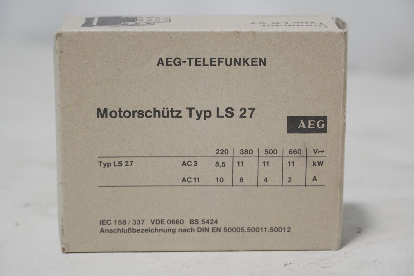 AEG Type LS 27 3-Pole Contactor, 600VAC 40A, LS27.22, LS27