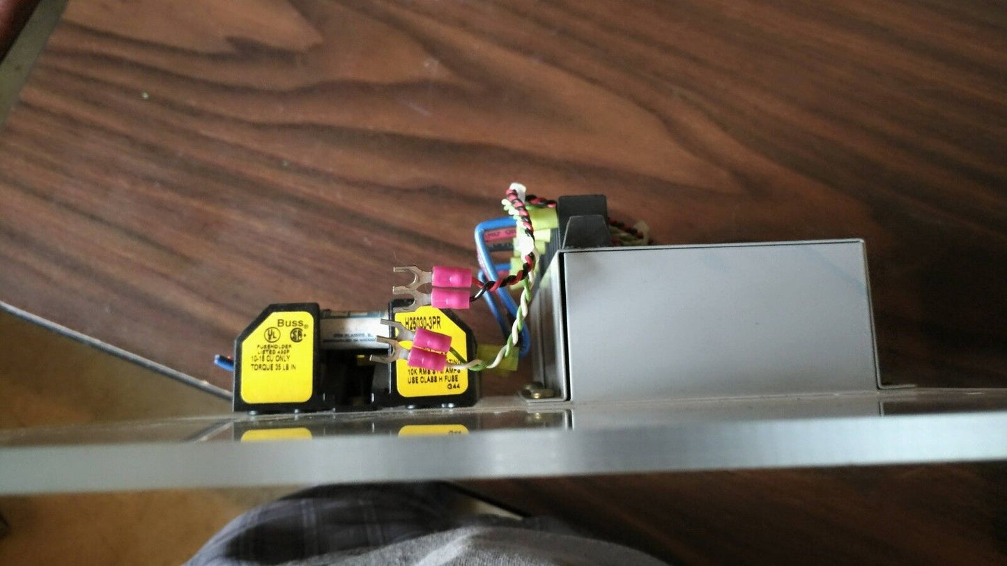 Two TimeMark B264 3-Phase Power Monitors mounted on plastic