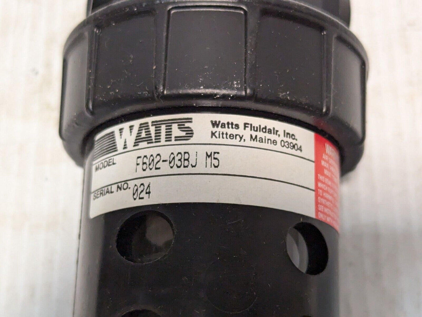 Watts F602-03BJ M5 Pneumatic Filter, 150 psi 3/8 in NPT - Free Shipping