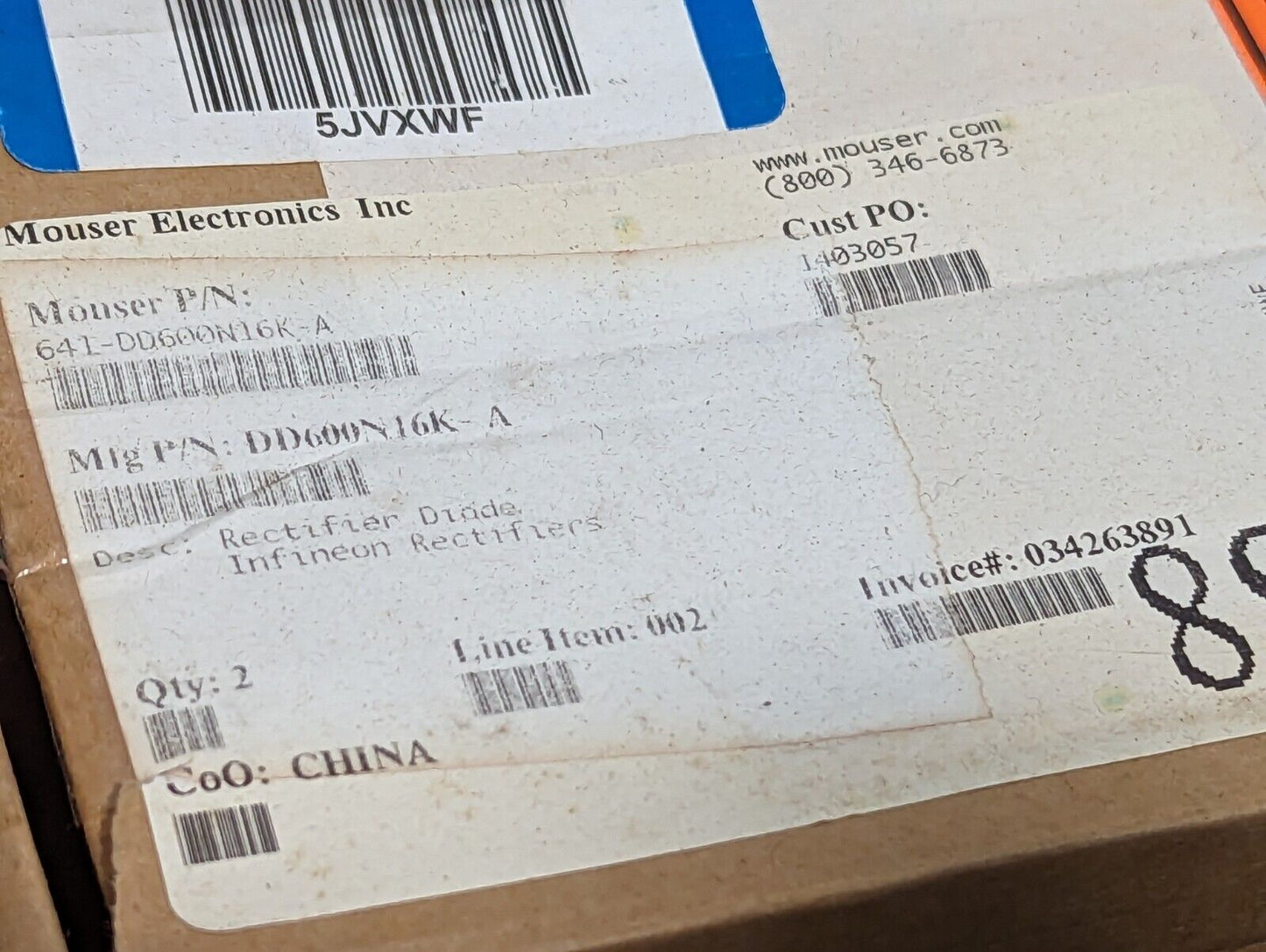 Infineon DD600N16K-A powerblock rectifier diode, 1600V, 600A