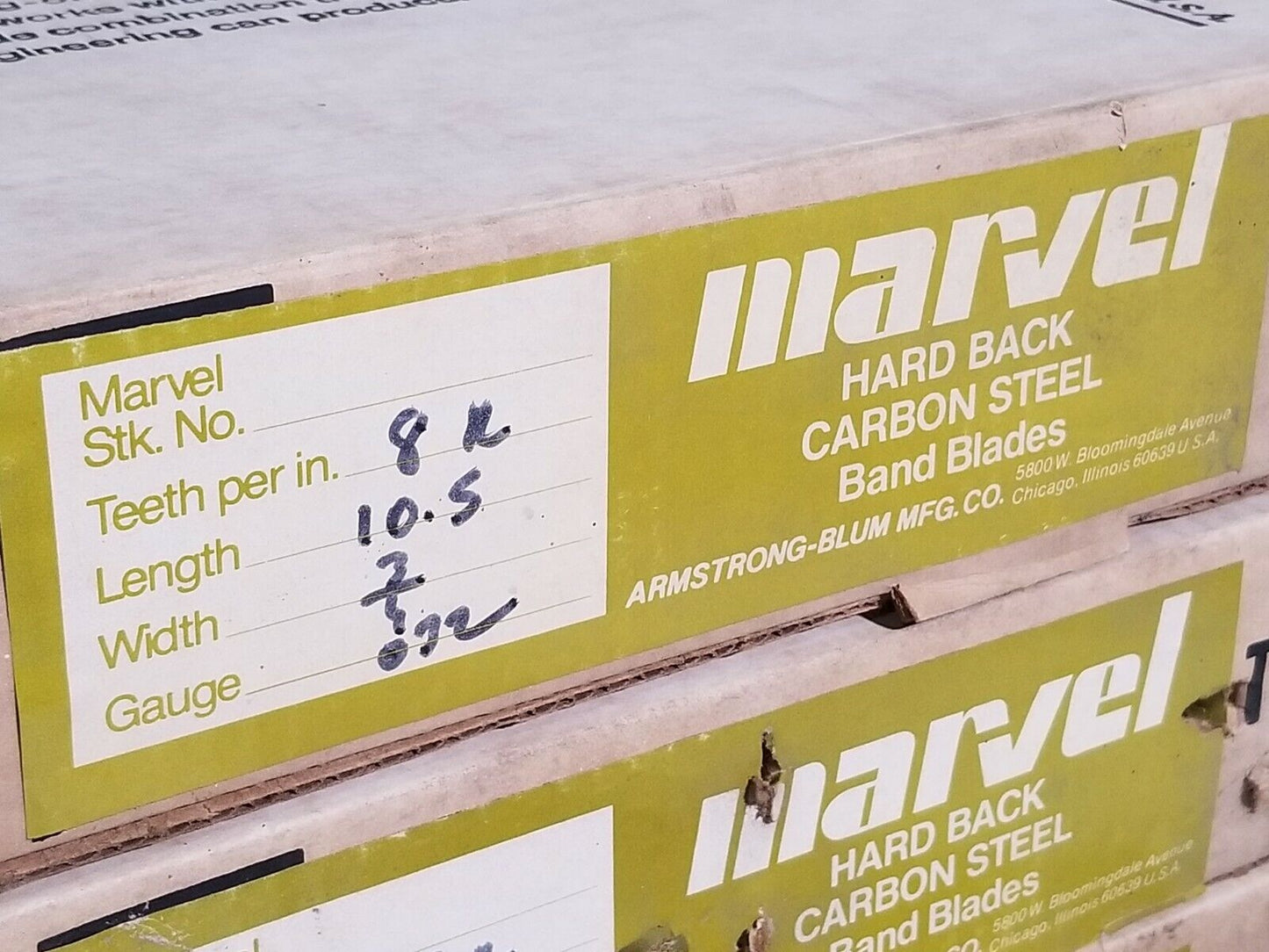 Marvel Hard Back Carbon Steel Band Blades, 8 IL teeth per In, .32 gauge