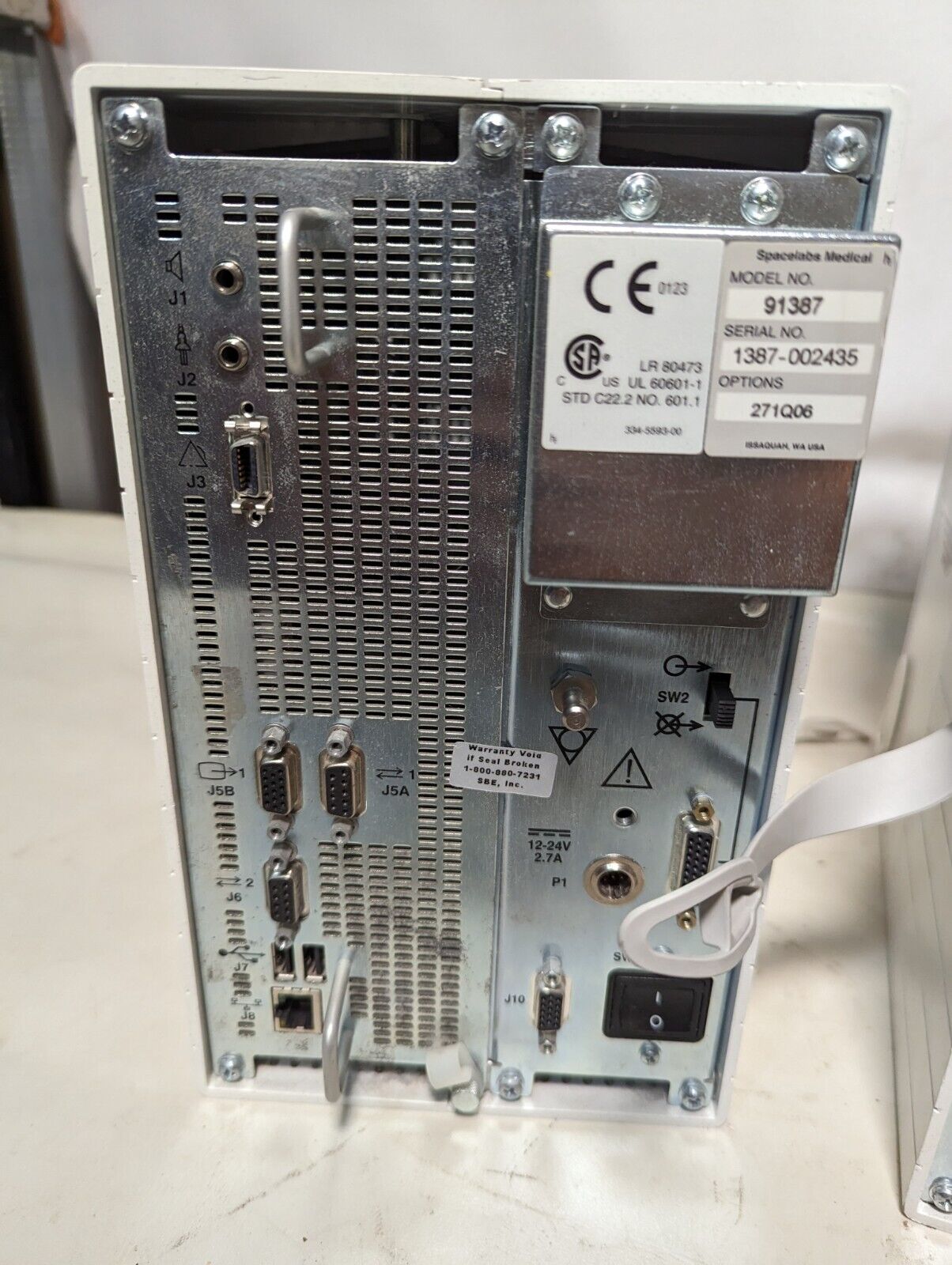 Spacelabs Medical Datex-Ohmeda 91387 module rack for patient monitors