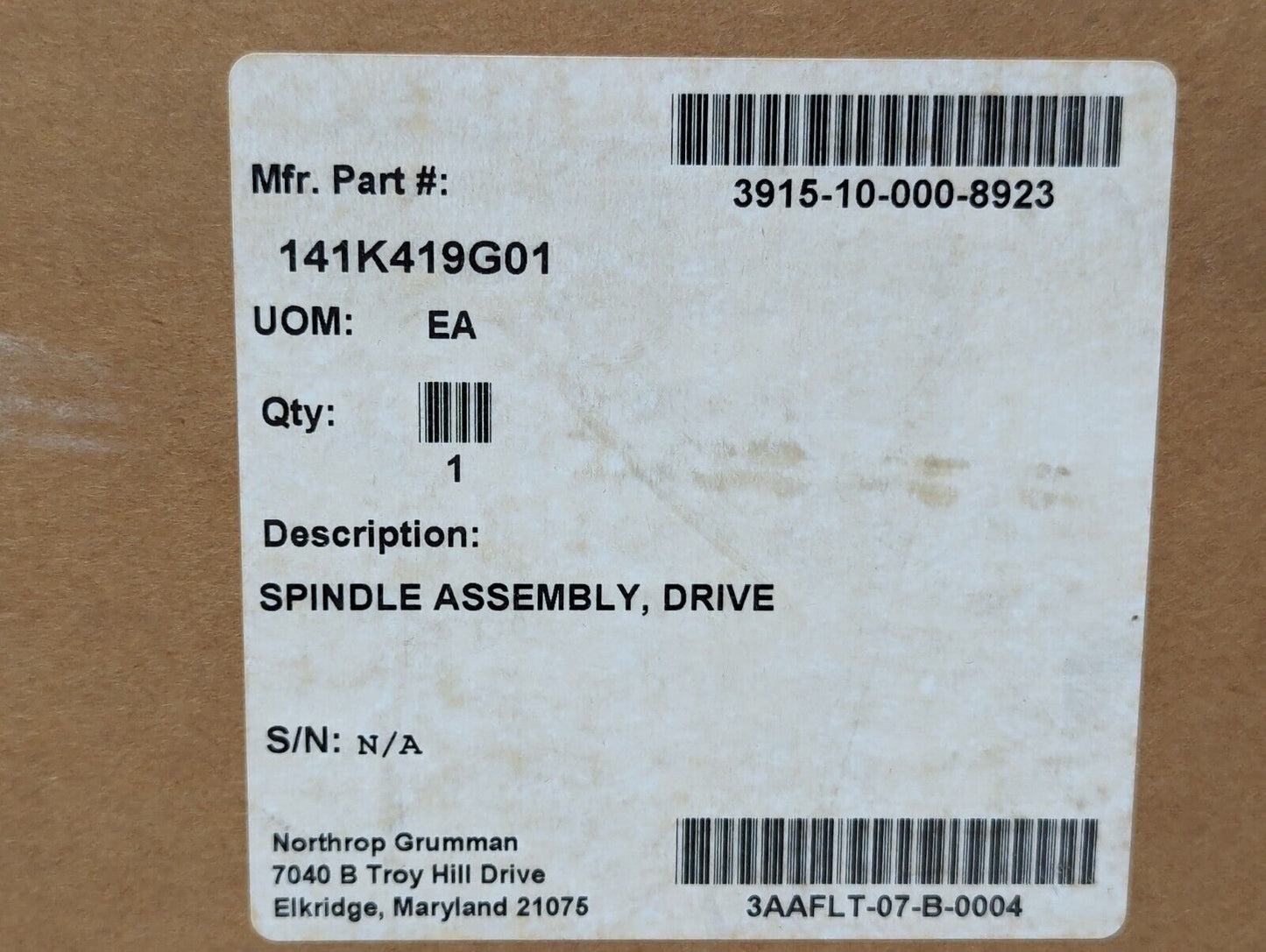 3915-10-000-8923 141K419G01 Drive Spindle Assembly - Free Shipping