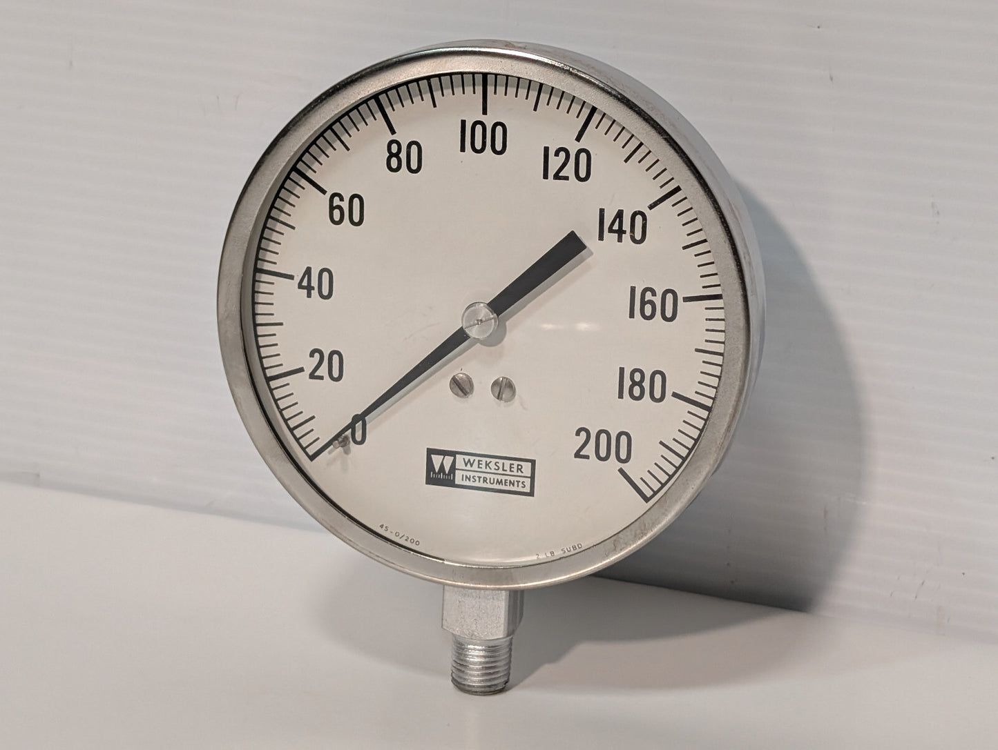 Weksler Instruments 45-0/200, 2Lb SUBD Industrial Pressure Gauge, Made in Israel