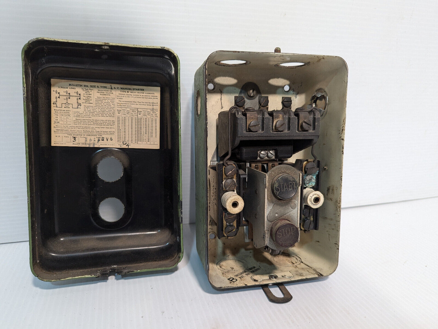 Allen Bradley 609 Manual Starter, 3 Phase, Type 1 A.C., 61AGV6 Ser-Free Shipping