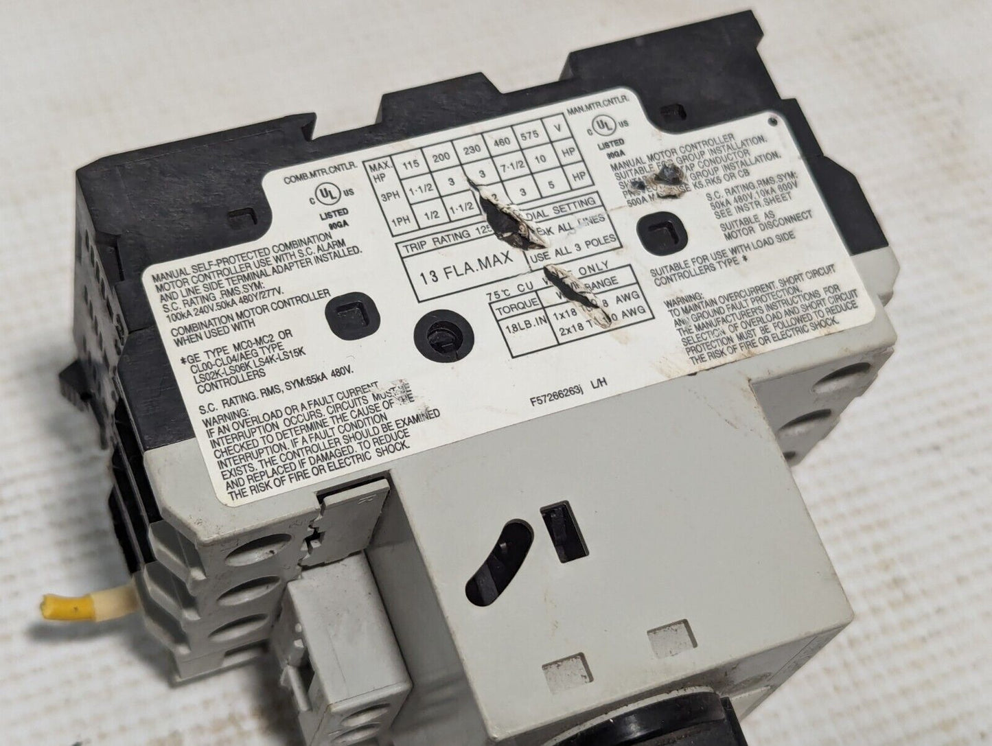 GE GPS1BHAL Manual Motor Starter Overload 9-13A - Free Shipping