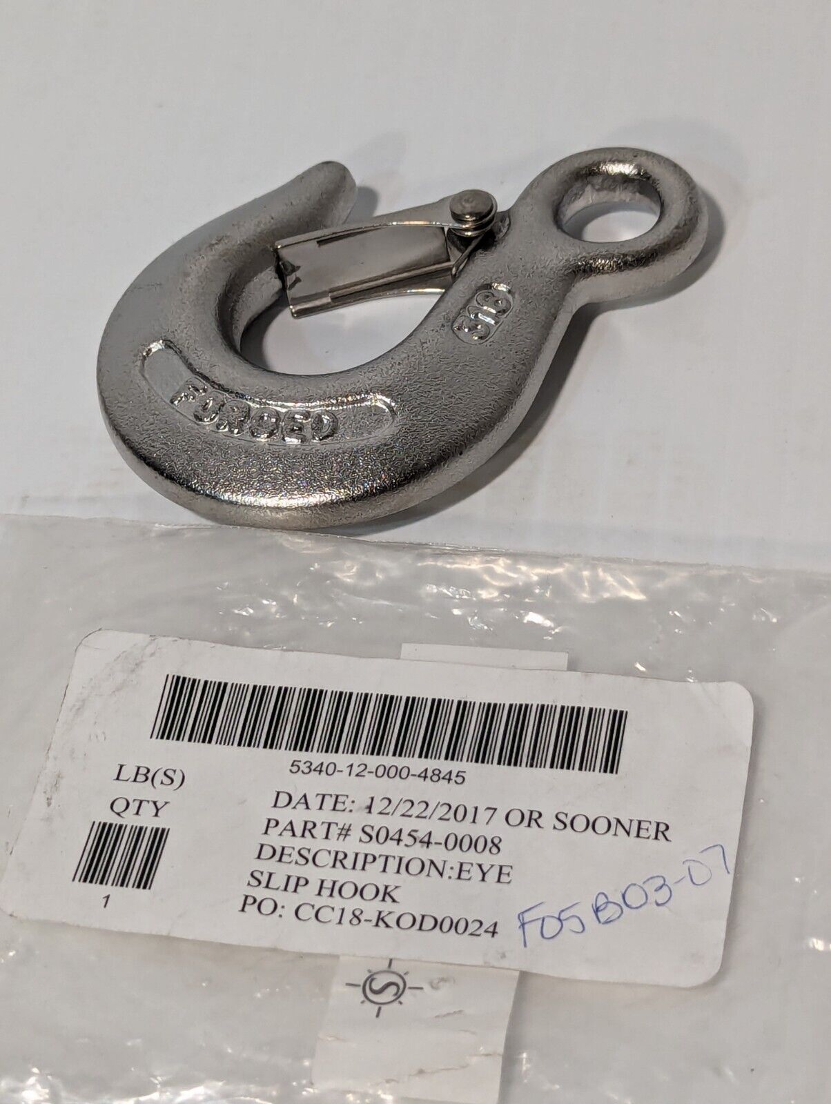 316 Eye Slip Hook S0454-0008 - Free Shipping