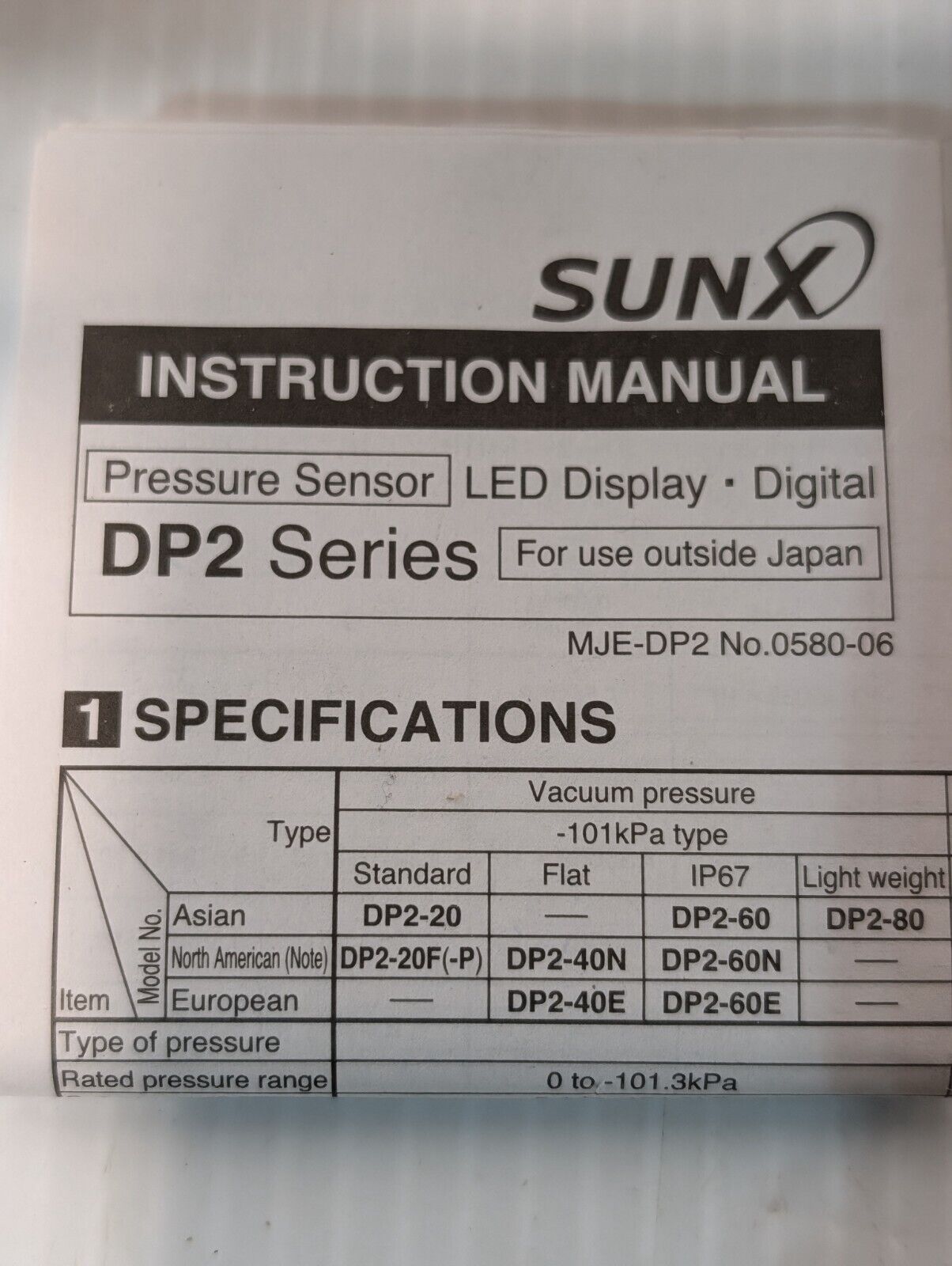 SunX DP2-42N Pressure Sensor, LED display, Digital, DP2 -Free Shipping & Returns