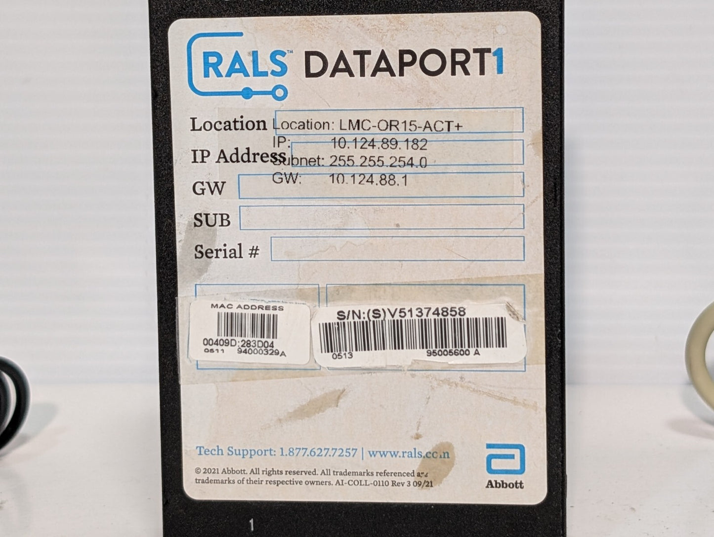 Abbott RALS Dataport 1 POCT Device Server, Ethernet, Power Adapter, Peripherals