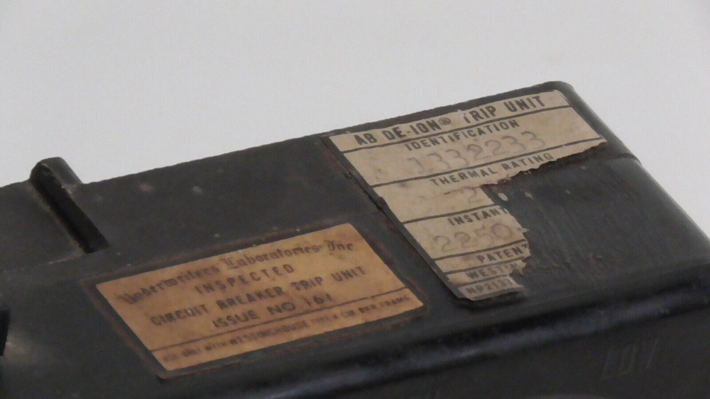 Westinghouse AB De-Ion Trip Unit 2 pole 225A NP2137, identification 1332233