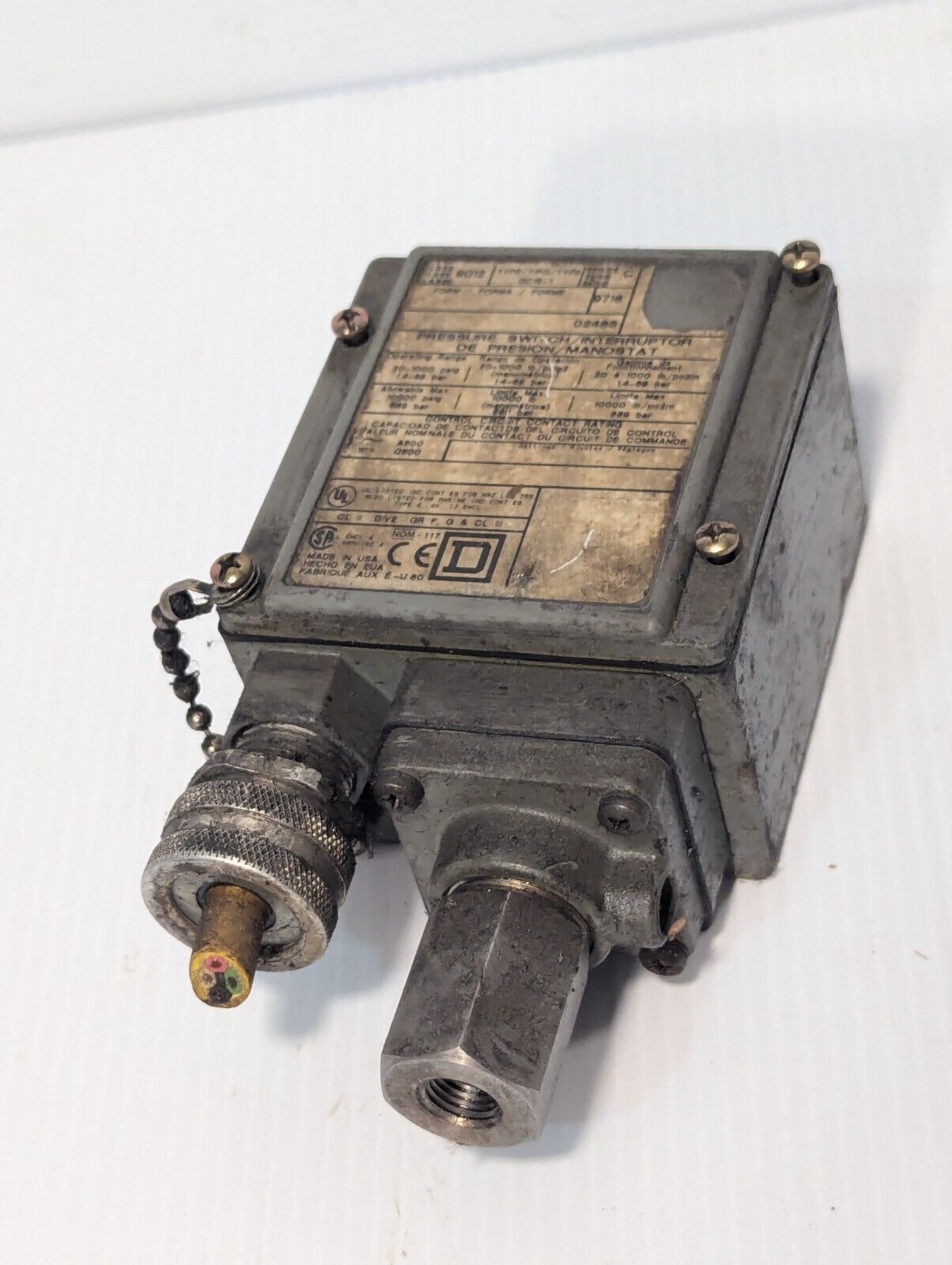 Square D 9012GCW-1 Pressure Switch / Interruptor,  20-1000psi, Ser. C -Free Ship