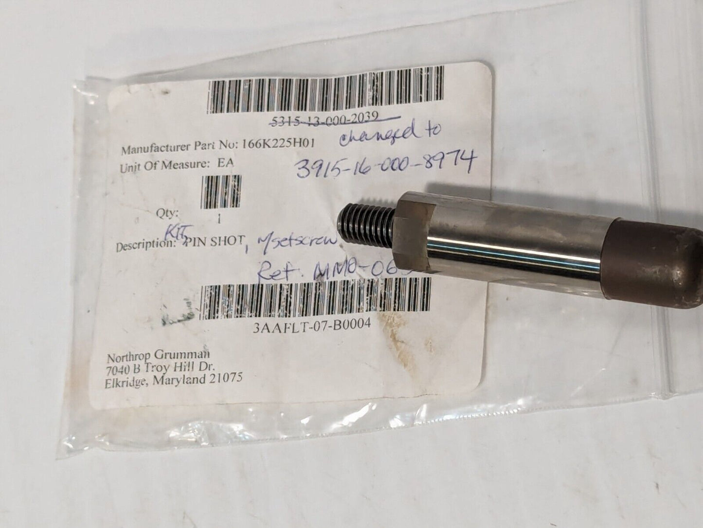 166K225H01 Pin Shot - Free Shipping