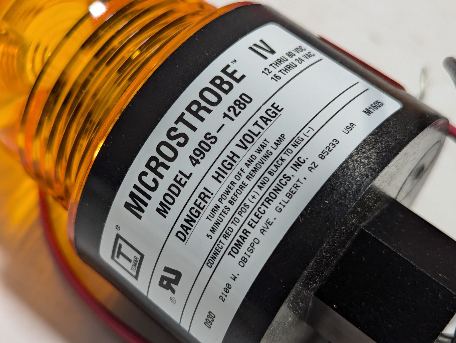 Tomar Electronics 490S Microstrobe Signal Light 120VAC Red, 1280VAC Amber