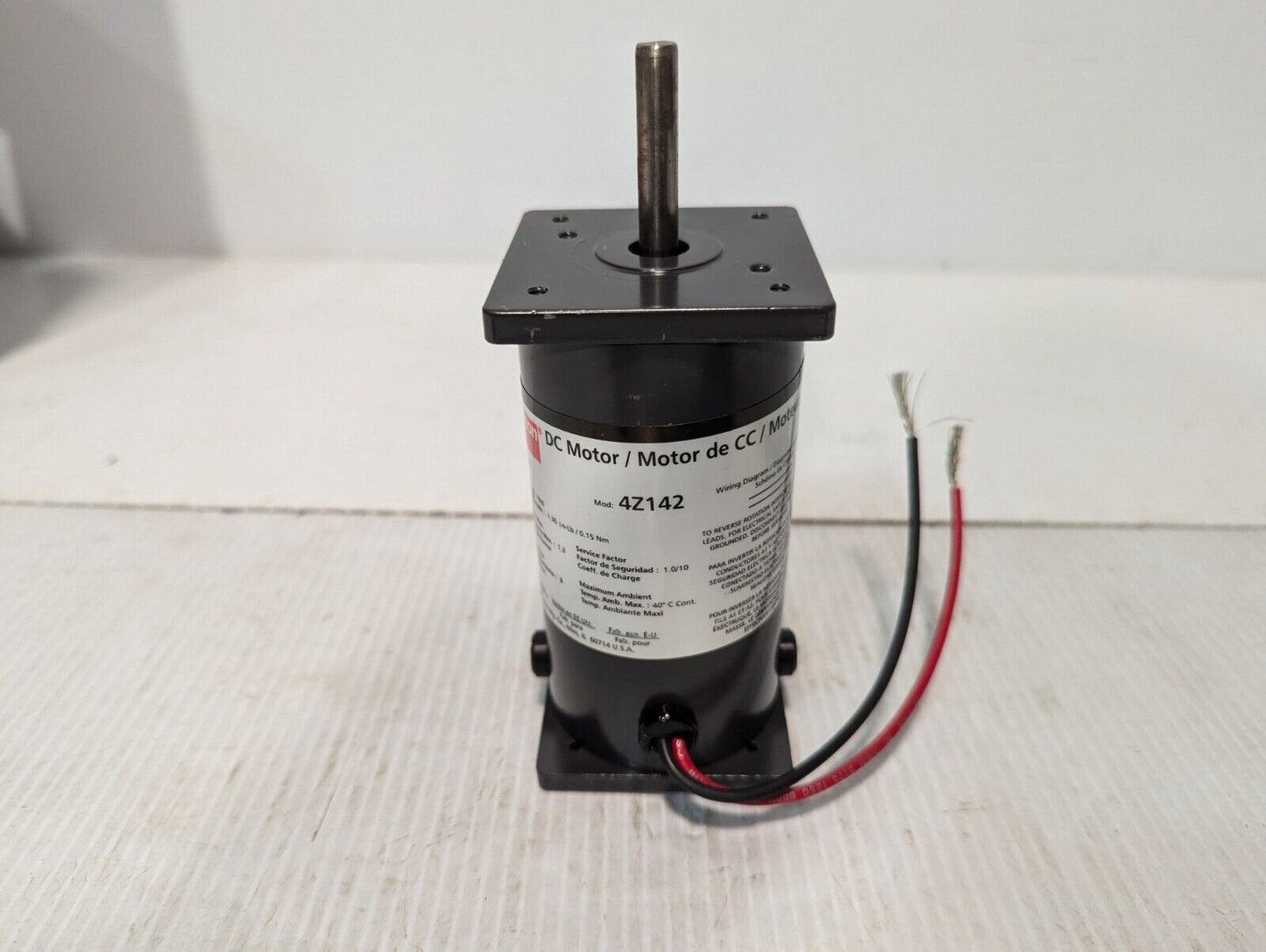 Dayton 4Z142 Permanent Magnet DC Motor, 90VDC, 0.5A, 1/27HP, 1800RPM - Free Ship