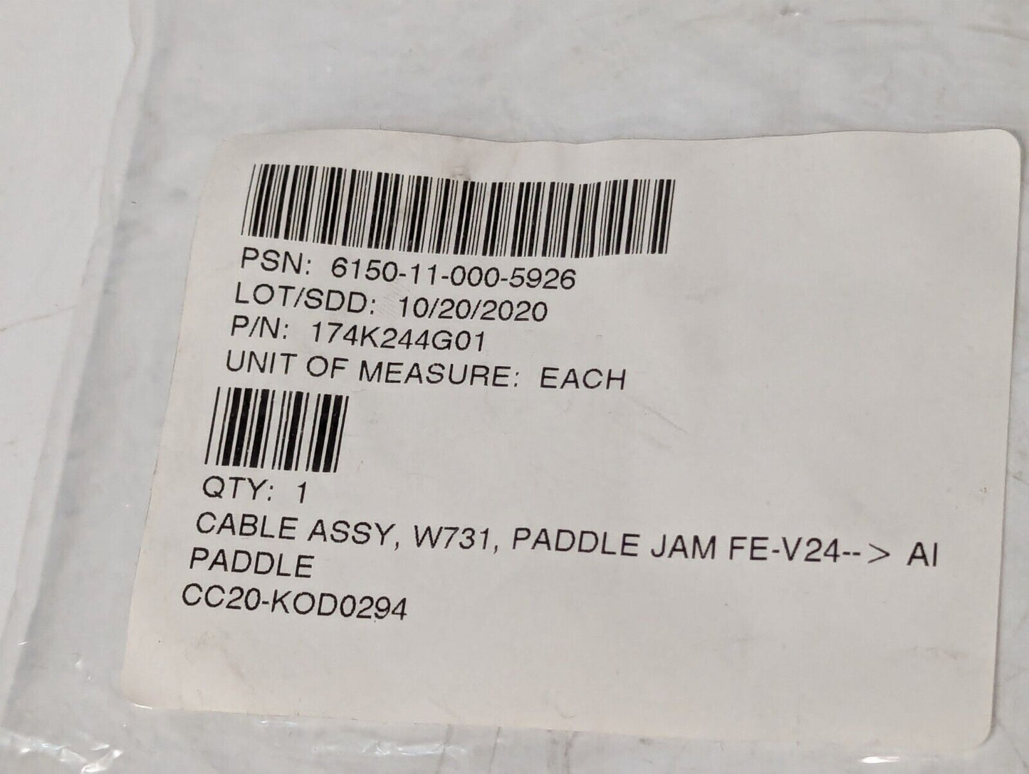 Turck U0967-88 174K244G01 W731 FE-V24 Cable Assy Paddle Jam - Free Shipping