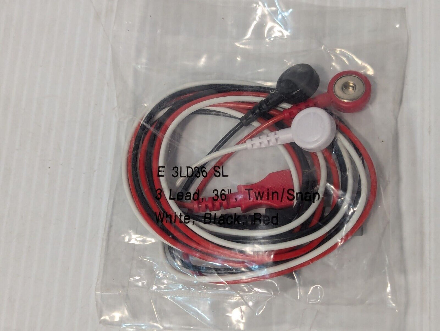 E3LD36 SL - 3 Lead ECG Leadwire Set, Snap to AAMI, 36" Cable - Free Shipping