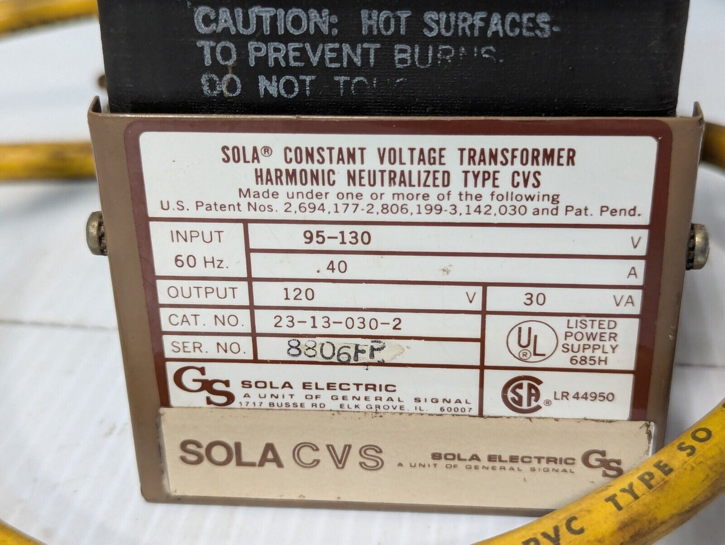 Sola 23-13-030-2 Constant Voltage Transformer - Free Shipping