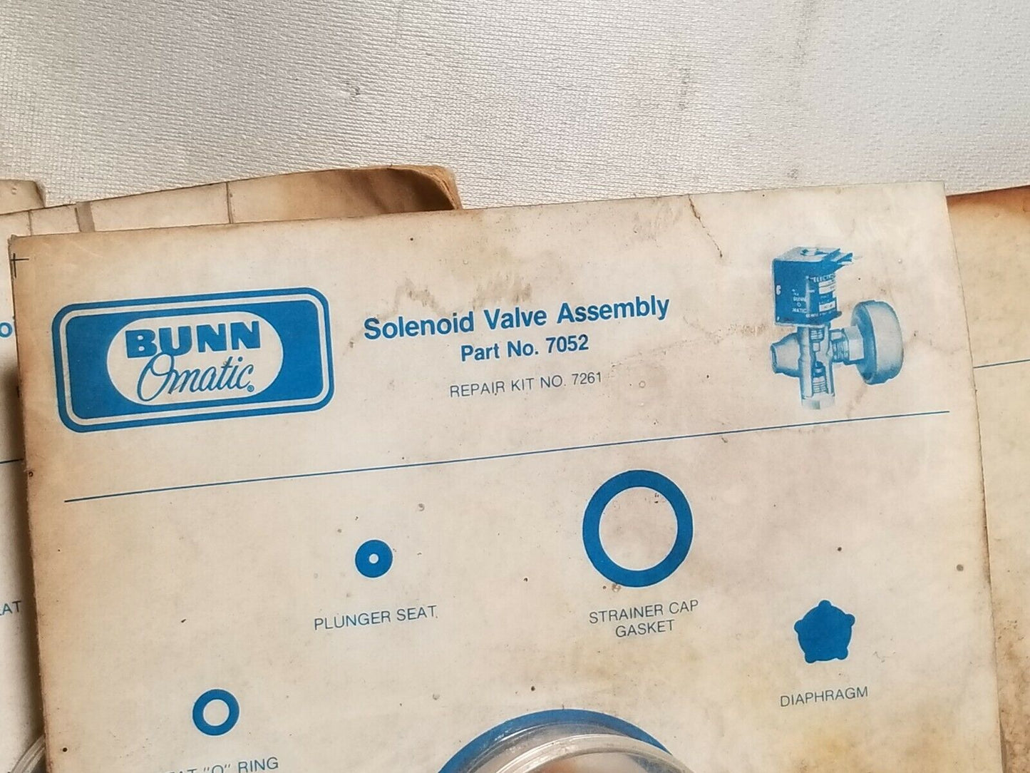 Bunn, Bunn-O-Matic solenoid valve assembly, part no. 7052