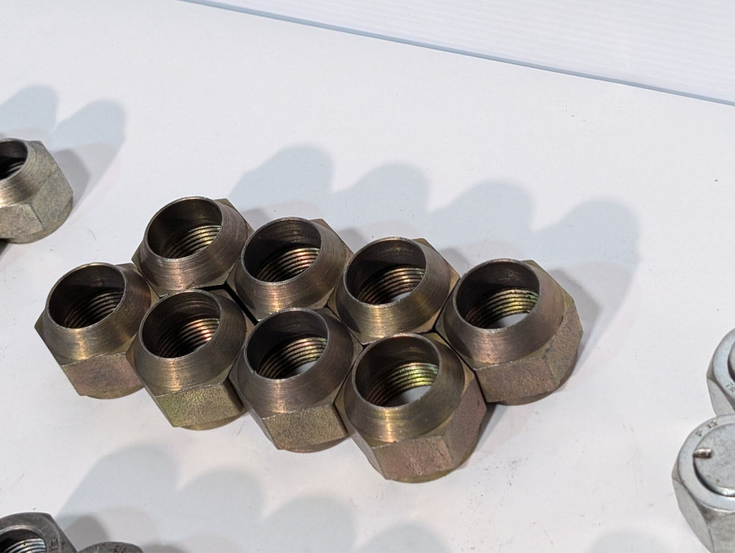 144 Assorted Adapters + Fittings, Hex Nut Lug Nut Bushing Pipe Threader