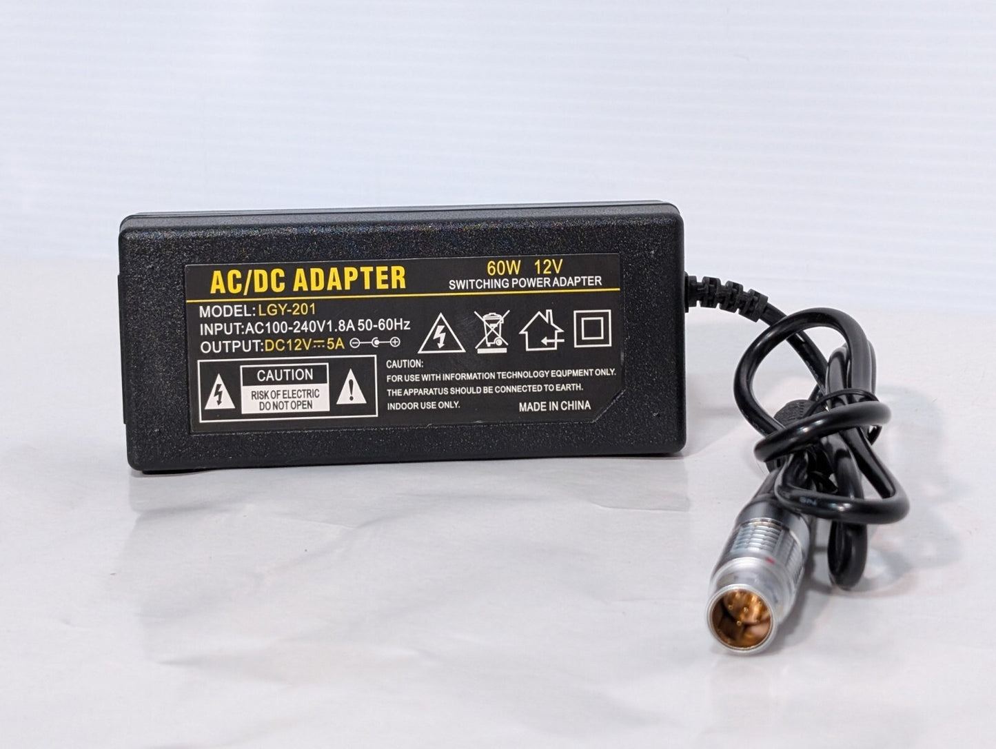 Unbranded LGY-201 Switching Power Adapter, 60W, 12V, AC\DC, 5 Pin Connector