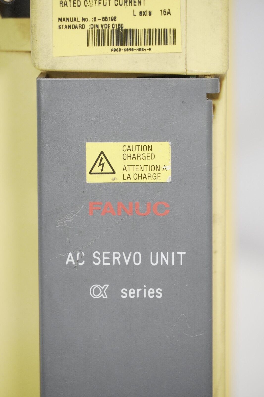 Fanuc A06B-6090-H004-R servo amplifier unit, rated input 200-230VAC, 12A, 230VAC