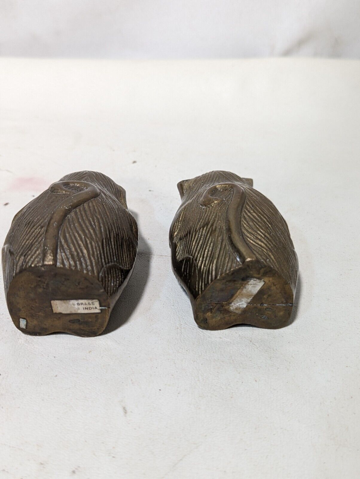 Sold As Pair \ Lot - Vintage Brass "No Evil" Monkey Figurines. 4" x 2" x 2.5"