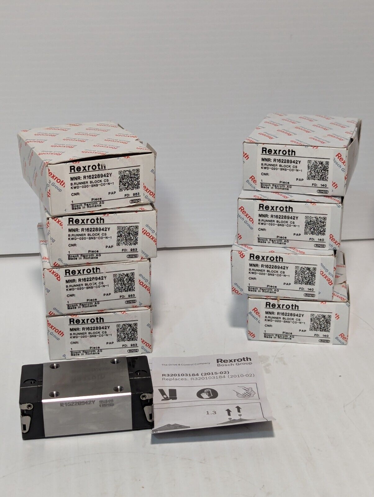 Rexroth Bosch R16228942Y Linear Rail Bearing Runner Block - Free Shipping
