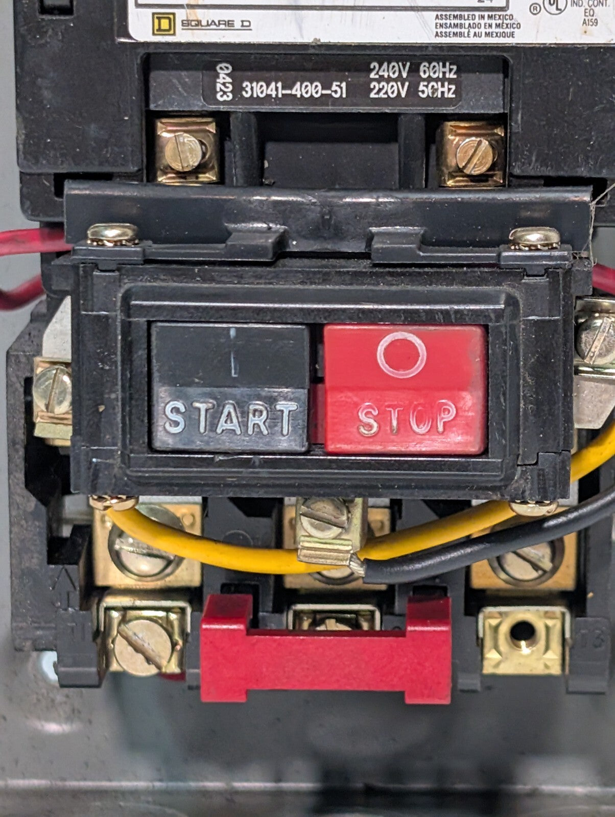 Square D 8536SBG2 Magnetic Motor Starter, Series A, NEMA 0, 480vac Coil, 18A