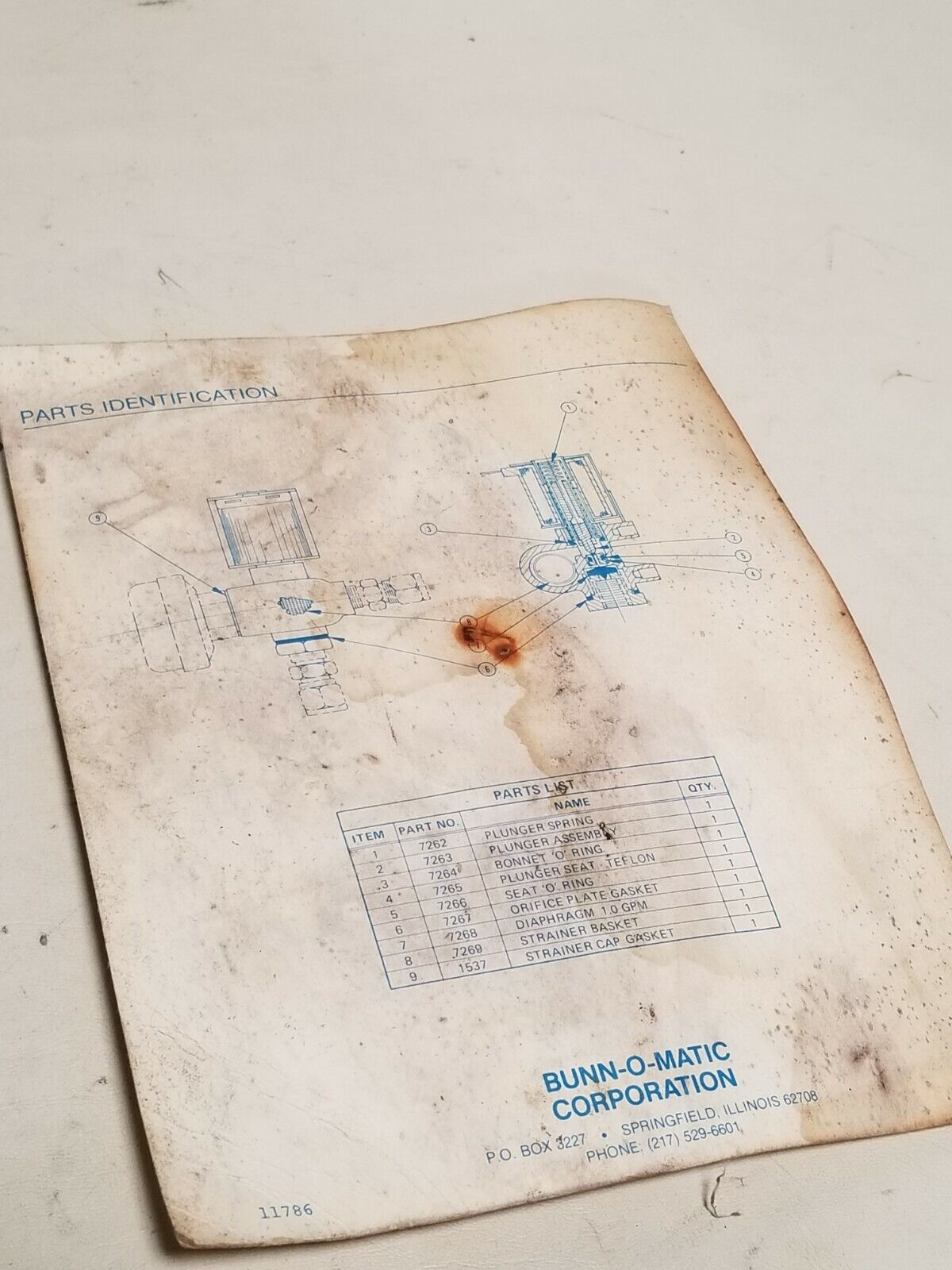 Bunn, Bunn-O-Matic solenoid valve assembly, part no. 7052