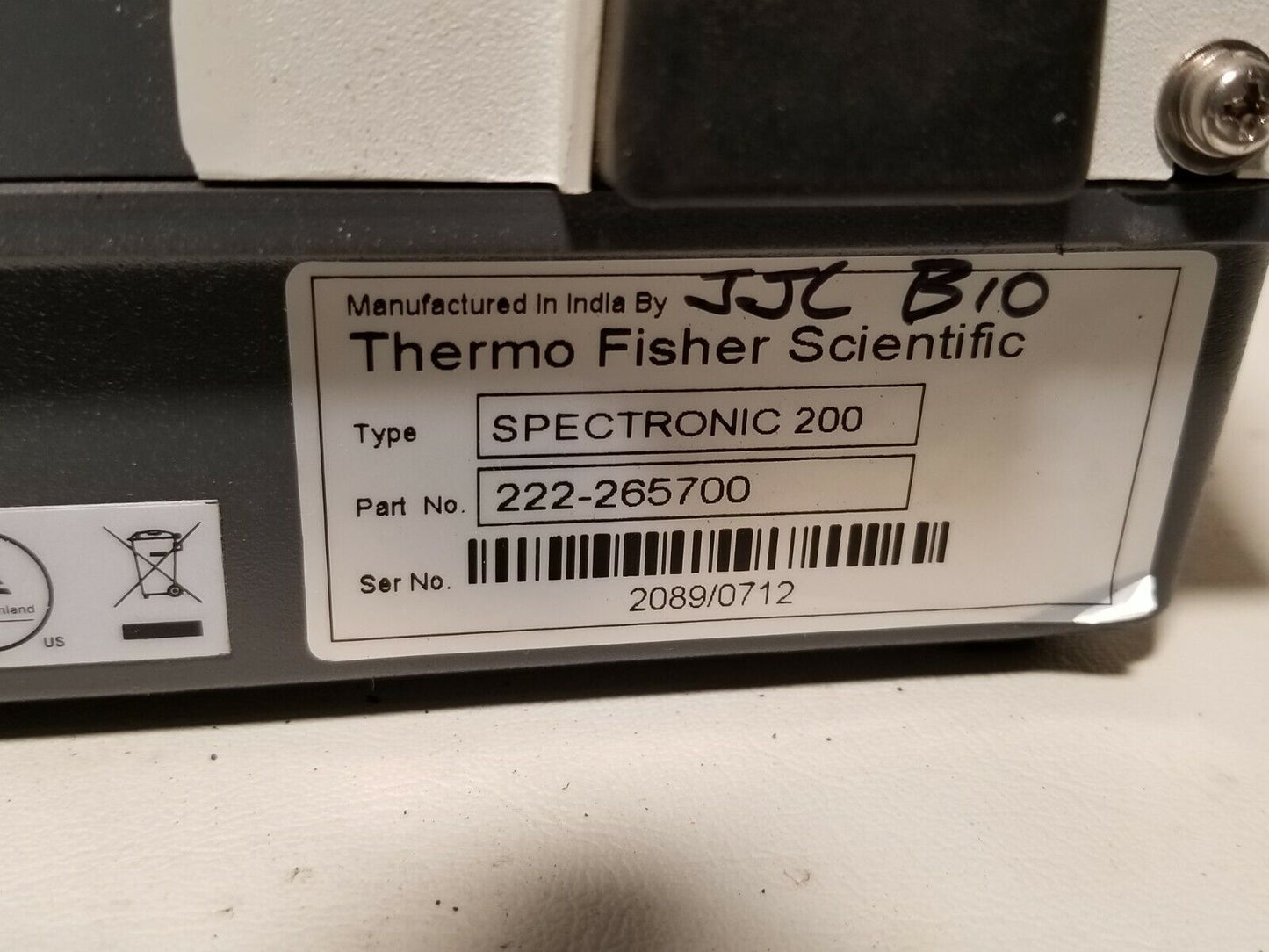 Thermo Scientific Spectronic 200, powers on, but various errors