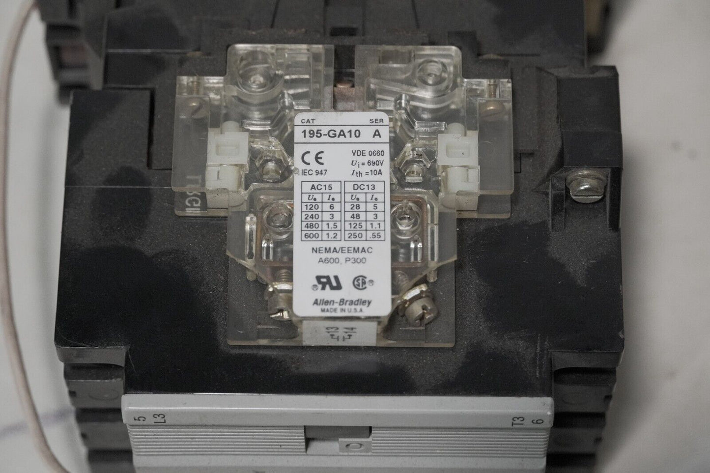 Allen Bradley 100-A60N*3 ser C contactor 3 poles, 60A, 195-GA10 ser A